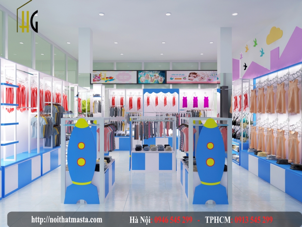 Thiết kế shop thời trang mẹ và bé Thủy Tiên Baby